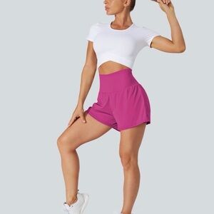 NWT Halara Softly Zero airy high rise shorts pink